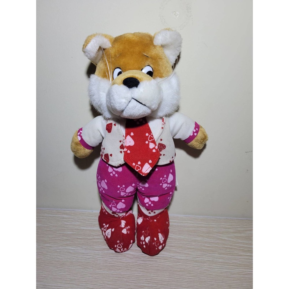 Fox plush with hearts Vintage Valentines